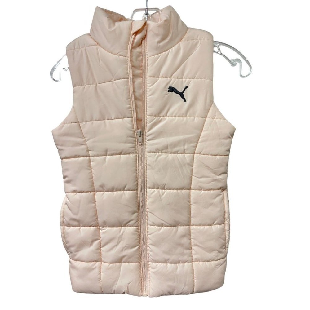 Puma Way 1 Girls Puffer Vest Jacket Light Peach/Pink Color Size S 7-8
